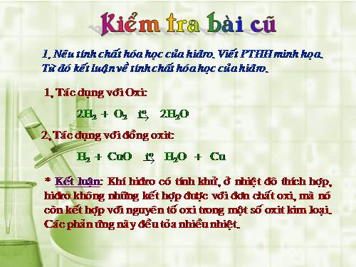 Bài 33. Điều chế khí hiđro - Phản ứng thế