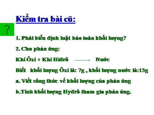 Bài 16. Phương trình hoá học
