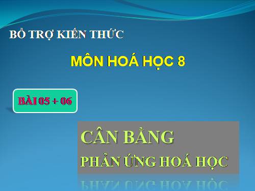 BỔ TRỢ LẬP PTHH