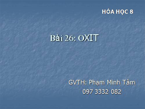 Bài 26. Oxit