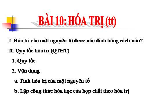 Bài 10. Hoá trị