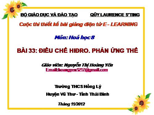 Bài 33. Điều chế khí hiđro - Phản ứng thế