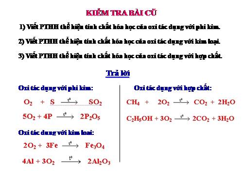 Bài 25. Sự oxi hoá - Phản ứng hoá hợp - Ứng dụng của oxi