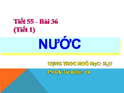 Bài 36. Nước