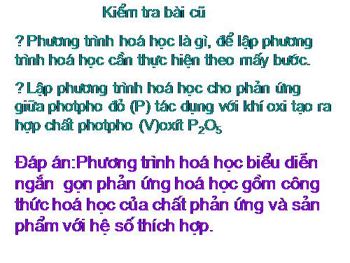 Bài 16. Phương trình hoá học
