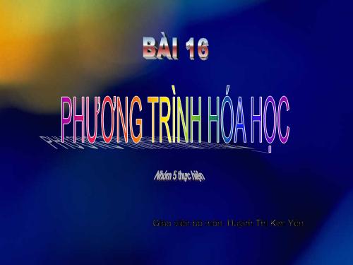 Bài 16. Phương trình hoá học