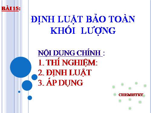 Bài 15. Định luật bảo toàn khối lượng