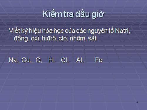 Bài 9. Công thức hoá học