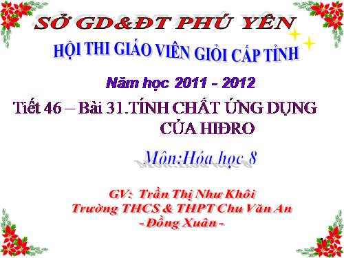 Bài 31. Tính chất - Ứng dụng của hiđro