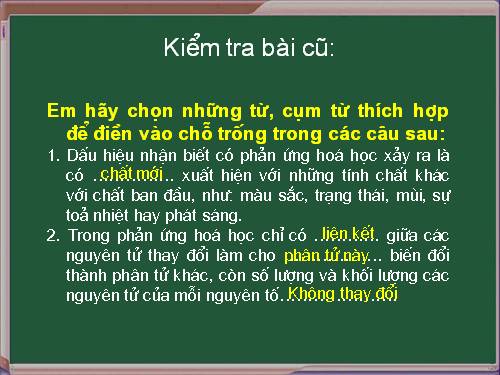 Bài 15. Định luật bảo toàn khối lượng