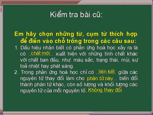 Bài 15. Định luật bảo toàn khối lượng