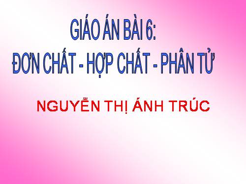 Bài 6. Đơn chất và hợp chất - Phân tử