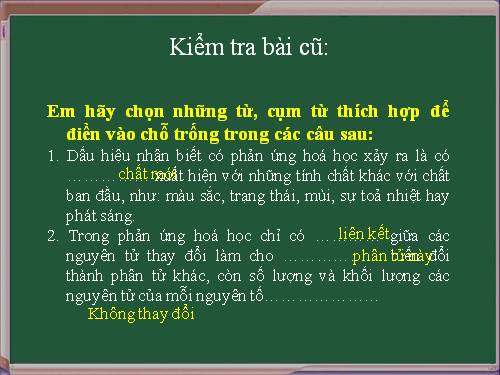 Bài 15. Định luật bảo toàn khối lượng