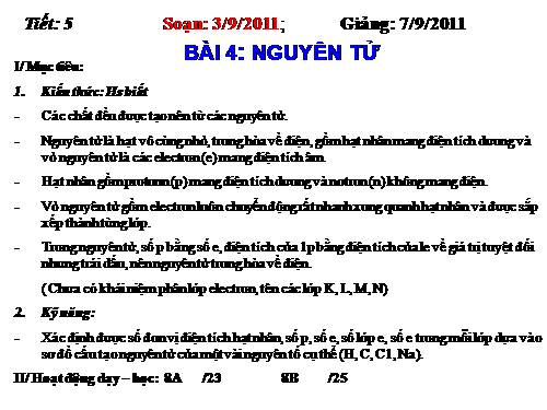 Bài 4. Nguyên tử