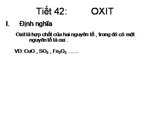 Bài 26. Oxit