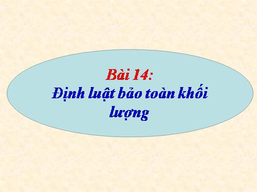 Bài 15. Định luật bảo toàn khối lượng