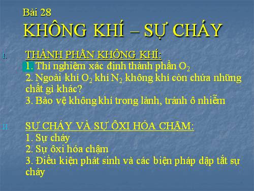 Bài 28. Không khí - Sự cháy