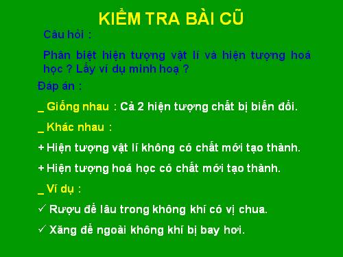 Bài 13. Phản ứng hoá học