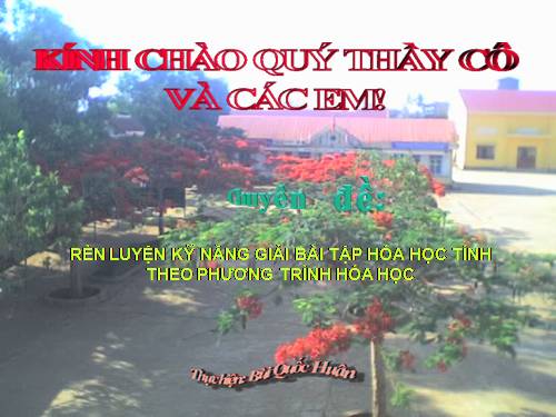 RÈN LUYỆN KĨ NĂNG GIẢI BTHH