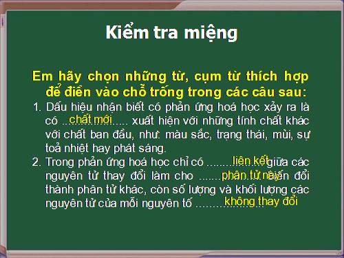 Bài 15. Định luật bảo toàn khối lượng