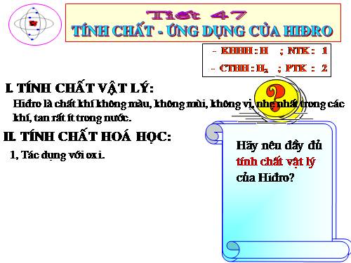 Bài 31. Tính chất - Ứng dụng của hiđro