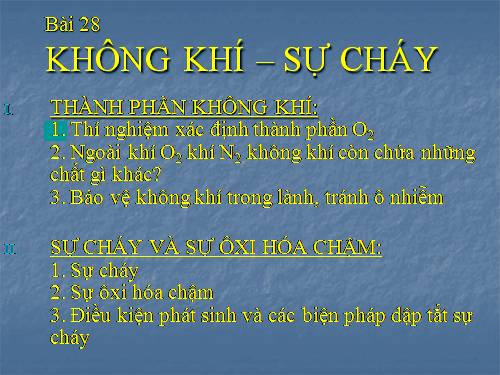 Bài 28. Không khí - Sự cháy