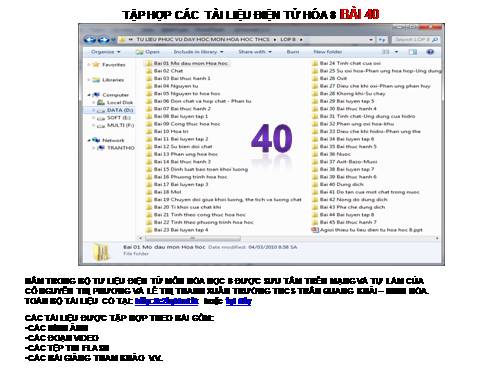 TẬP HỢP TƯ LIỆU HÓA 8 BÀI 40