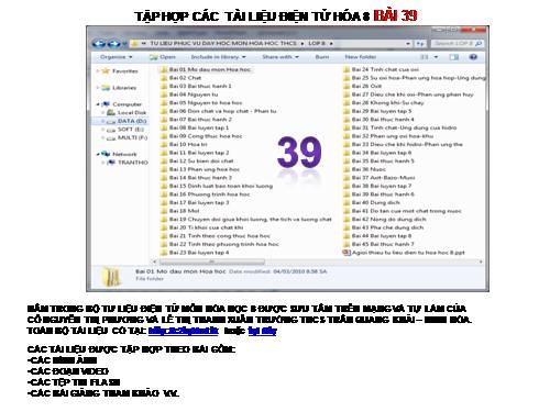 TẬP HỢP TƯ LIỆU HÓA 8 BÀI 39