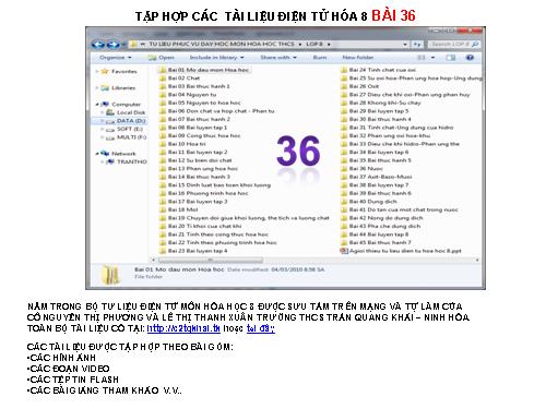 TẬP HỢP TƯ LIỆU HÓA 8 BÀI 36
