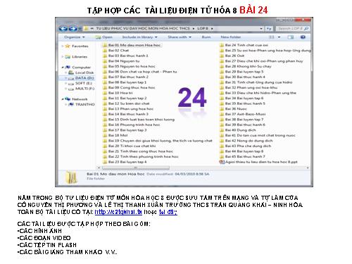 TẬP HỢP TƯ LIỆU HÓA 8 BÀI 24