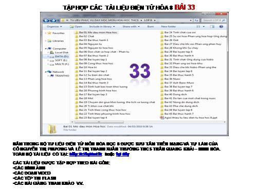 TẬP HỢP TƯ LIỆU HÓA 8 BÀI 33