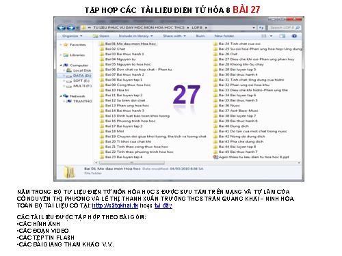 TẬP HỢP TƯ LIỆU HÓA 8 BÀI 27