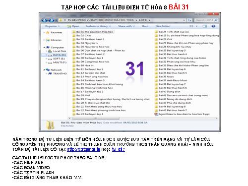 TẬP HỢP TƯ LIỆU HÓA 8 BÀI 31
