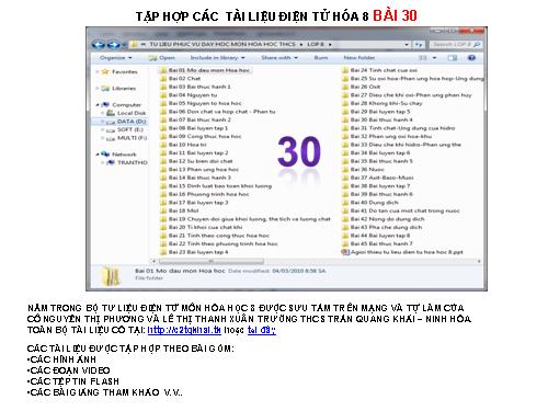 TẬP HỢP TƯ LIỆU HÓA 8 BÀI 30