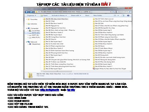 TẬP HỢP TƯ LIỆU HÓA 8 BÀI 7