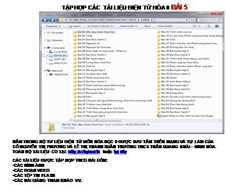 TẬP HỢP TƯ LIỆU HÓA 8 BÀI 5