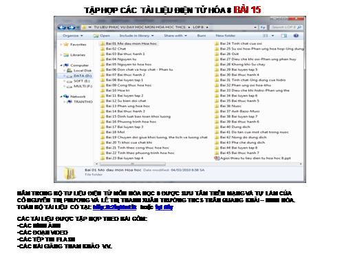 TẬP HỢP TƯ LIỆU HÓA 8 BÀI 15