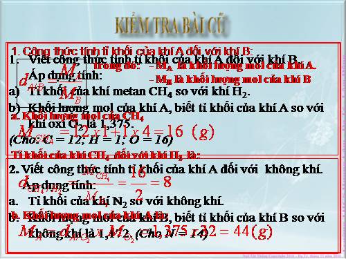 Bài 21. Tính theo công thức hoá học