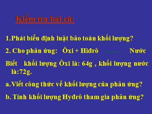 Bài 16. Phương trình hoá học