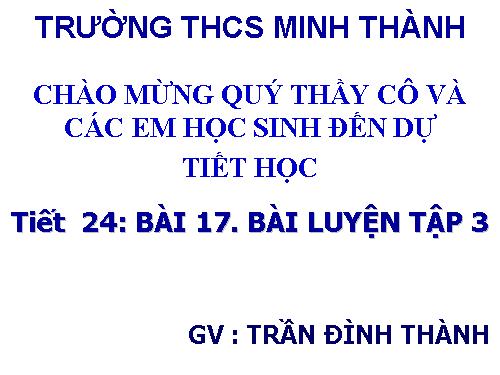 Bài 17. Bài luyện tập 3