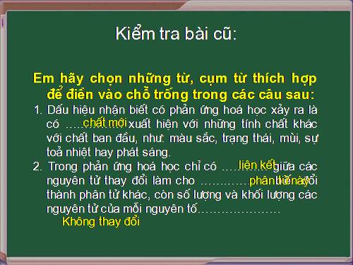 Bài 15. Định luật bảo toàn khối lượng