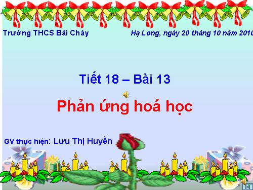 Bài 13. Phản ứng hoá học