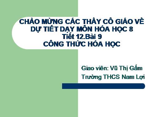 Bài 9. Công thức hoá học