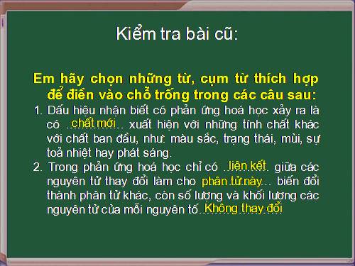 Bài 15. Định luật bảo toàn khối lượng