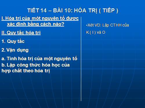 Bài 10. Hoá trị