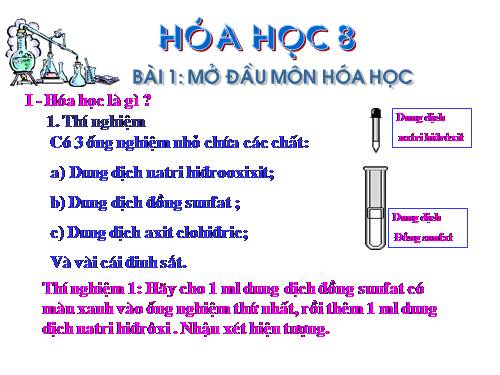 Bài 1. Mở đầu môn Hoá học