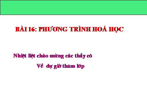 Bài 16. Phương trình hoá học