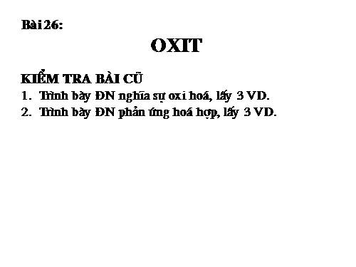 Bài 26. Oxit