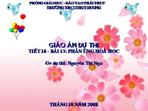 Bài 13. Phản ứng hoá học