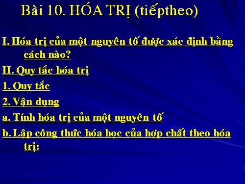 Bài 10. Hoá trị